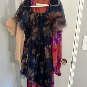 Baltic Born Floral Mini Dress - Navy and Purple